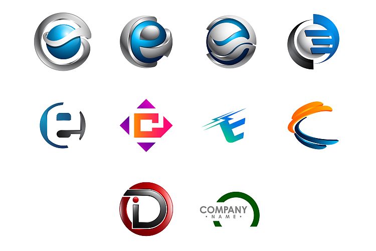 Modern and elegant business logos set