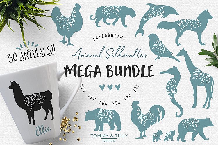 Animal Silhouettes Mega Bundle - SVG DXF PNG EPS JPG PDF Cut