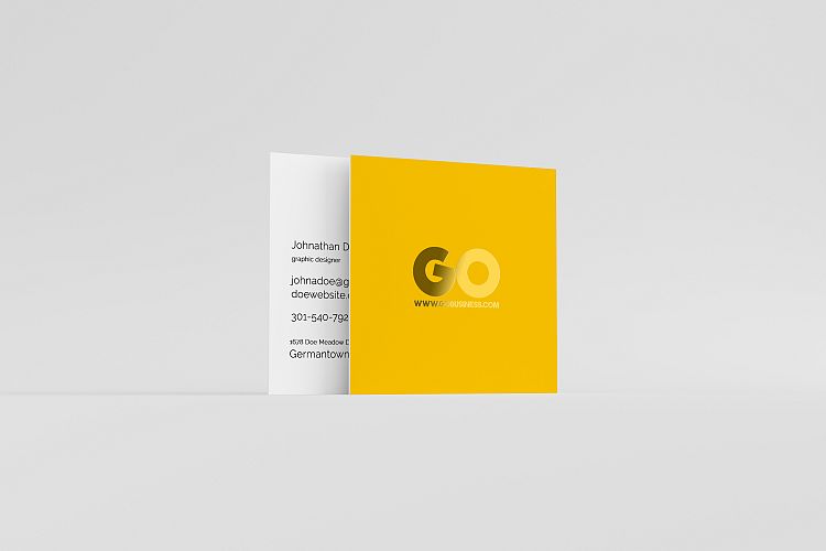 Square Business Card Mockup