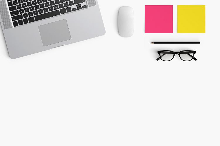  Modern workplace. Top view. Flat lay style. 10
