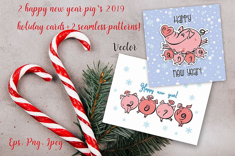 New year. 2019 year of the Pig.