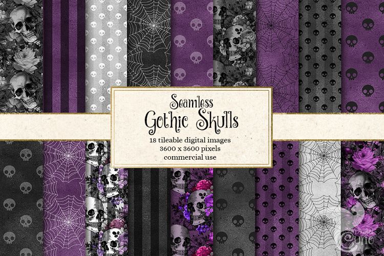 Gothic Skulls Digital Paper