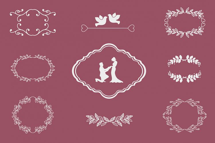 wedding elements vector set
