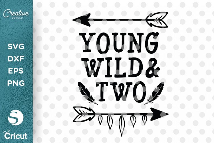 Young Wild and Two SVG, Kids 2nd Birthday SVG, First B-Day
