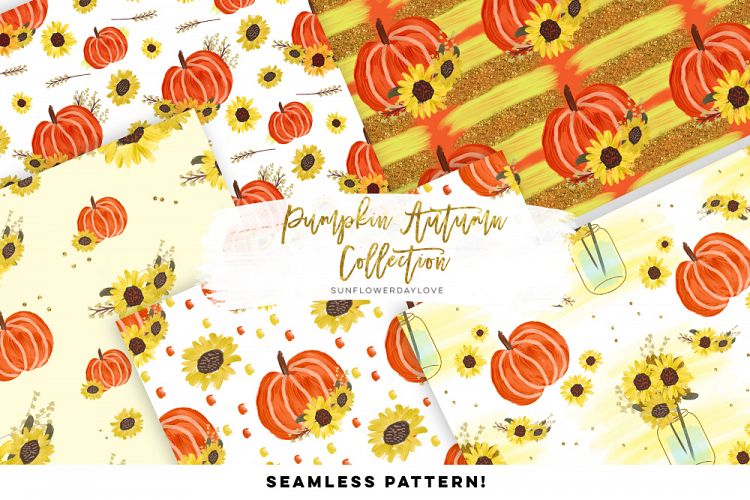 Seamless Pumpkin Pattern Digital Paper