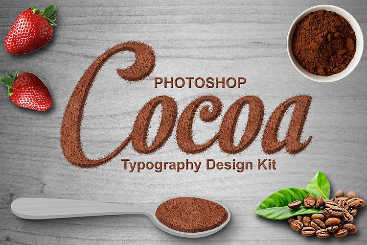 Cocoa Text Effect Photoshop Action
