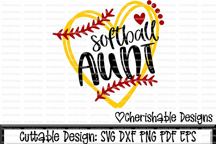 Softball Svg, Softball Aunt Svg, Softball Cutting file, heart frame Softball, dxf pattern, svg pattern, Cricut instant download