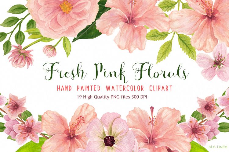 Pink Floral Watercolors Hibiscus