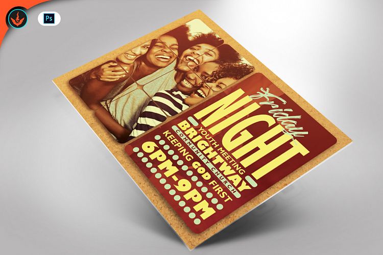Youth Group Church Flyer Photoshop Template