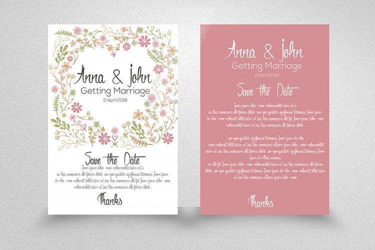 Double Sided Save The Date Card