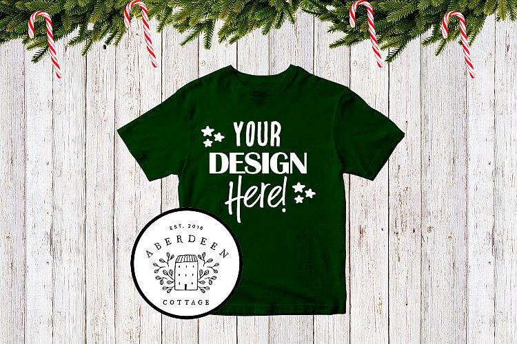 Christmas Green T-shirt Mock Up Style 2