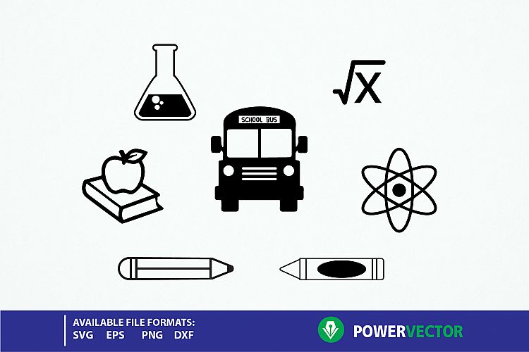 School Clipart Svg Bundle - Svg, Dxf, Eps, Png Cut Files