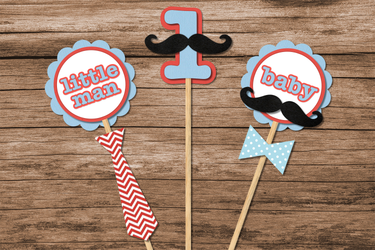 Mustache Bash Party Decor SVG Design Set