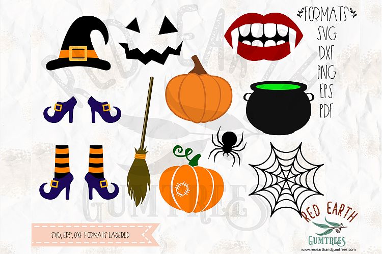 Halloween bundle, witch, pumpkin in SVG, DXF,PNG,EPS formats