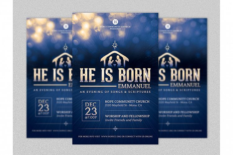 Emmanuel Christmas Flyer Poster Template