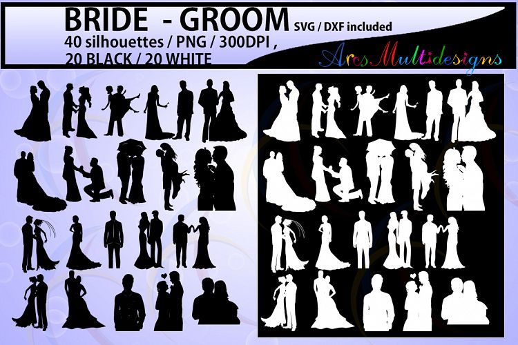 40 couples / couples silhouette Svg / silhouette /couples / bride and groom / silhouette / SVG / PNG / Eps / Dxf /wedding / High Quality