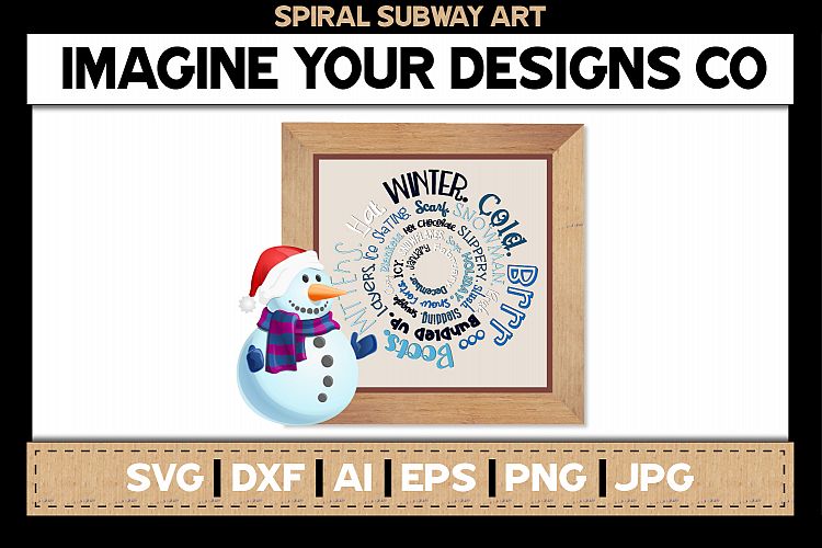 Winter Printable Spiral Subway SVG Cut File