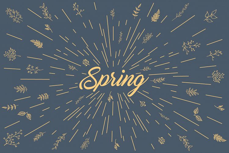 floral sunshine spring leafs vector