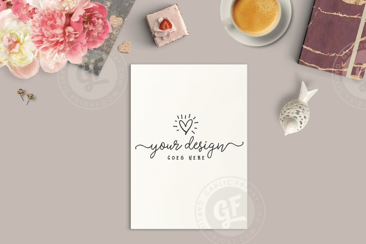 Styled Desktop Scene with A4 Print Mockup