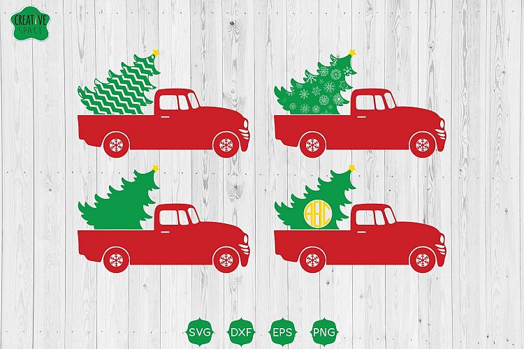 Christmas Truck With Tree Svg, Dxf, Png, Eps