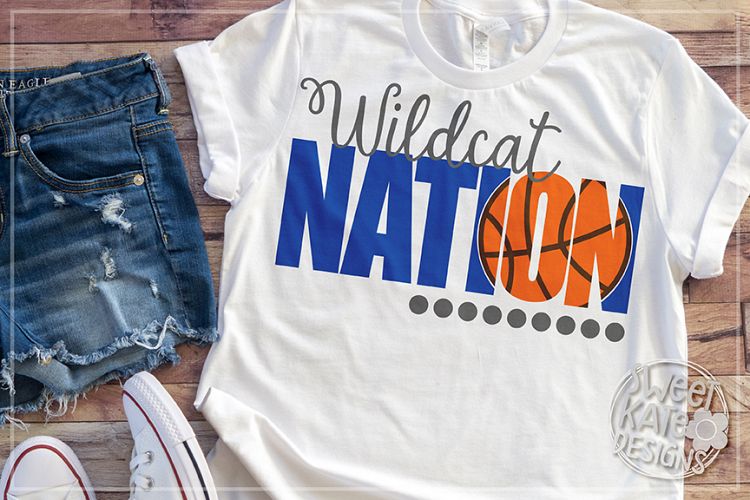 Wildcat Nation with Knockout Basketball SVG DXF EPS PNG JPG
