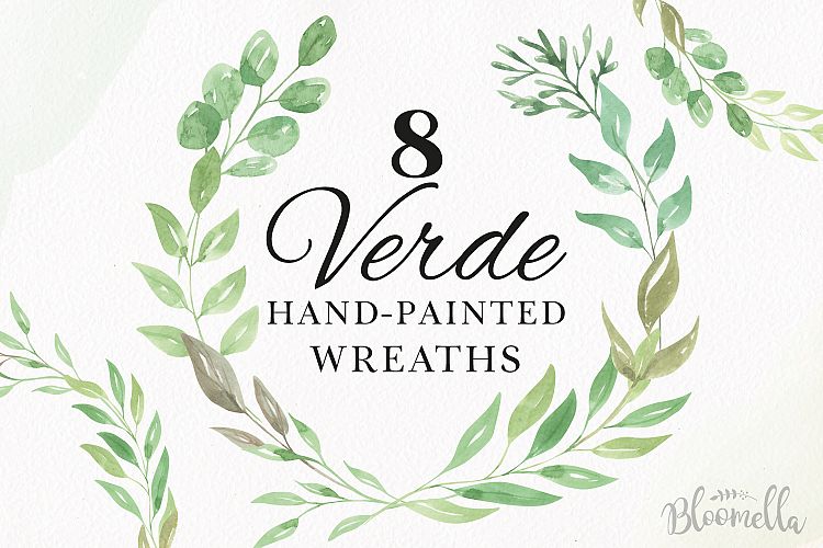 Verde Watercolor Clipart Wreaths Garlands Leaves Leaf Greenery