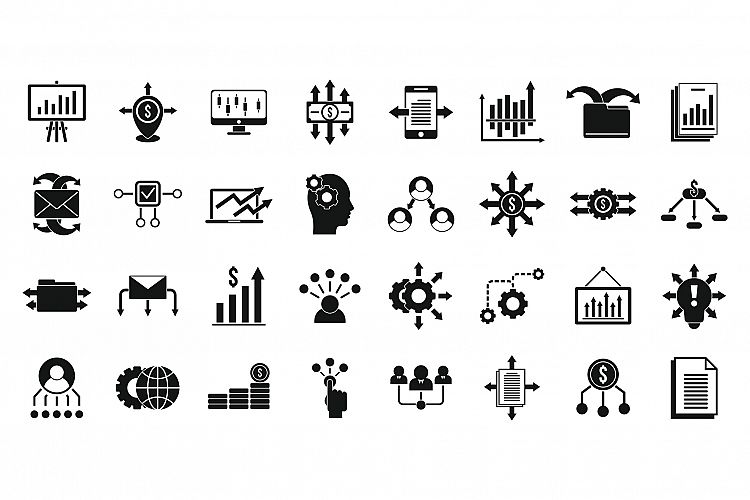 Restructuring icons set, simple style example image 1