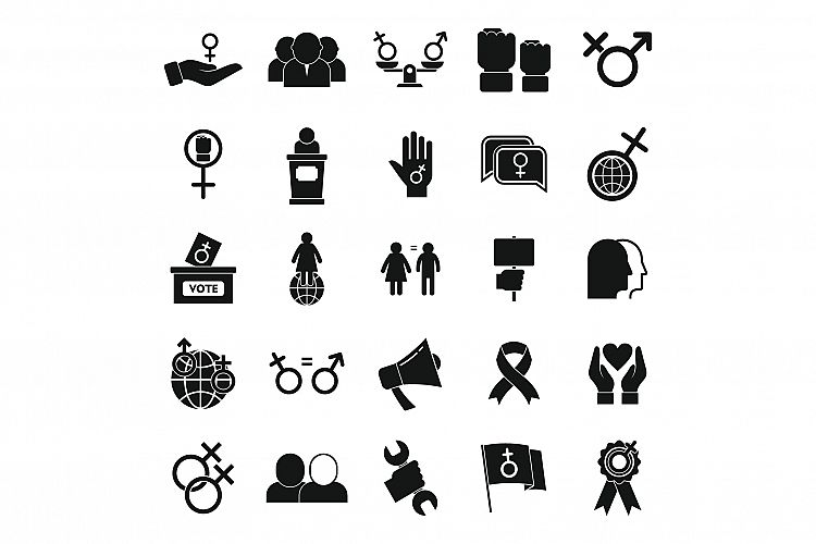 Empowerment icons set, simple style example image 1