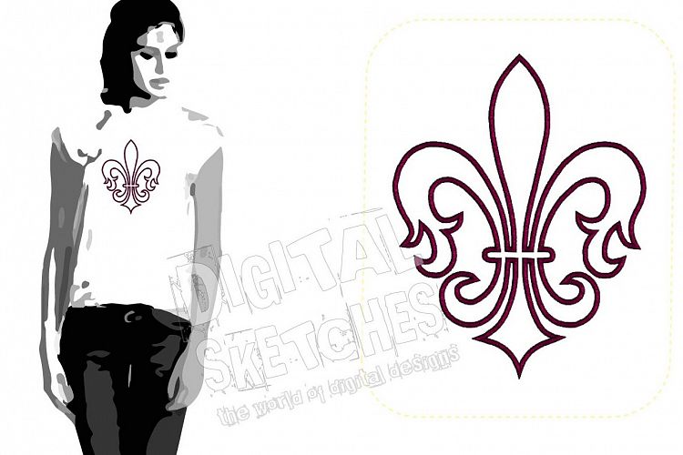 Applique Fleur de lis Princess Machine Embroidery Design