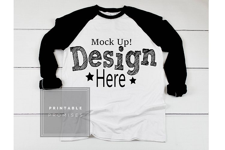 Download Next Level 6051 Black Raglan Mockup Baseball T-Shirt Mock ...