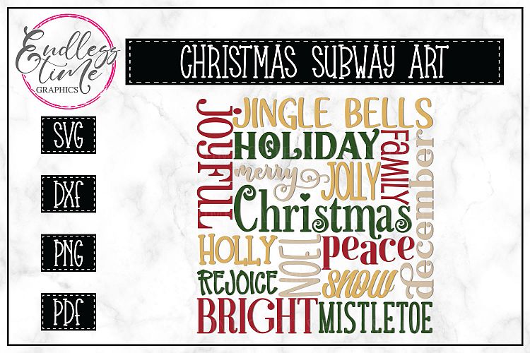 Christmas Word Cloud- Subway Art