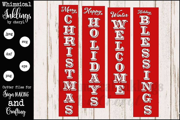 Vertical Christmas Sentiments Mini Bundle SVG
