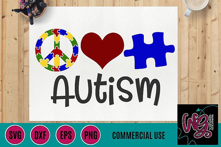 Download Peace Love Autism SVG, DXF, PNG, EPS Comm