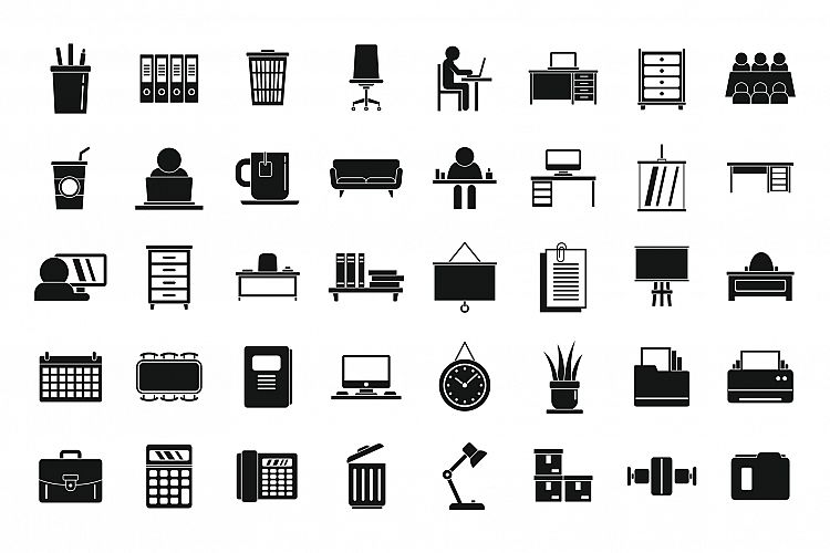 Space organization icons set, simple style example image 1