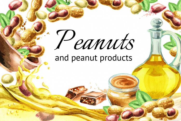 HAND PAINTED WATERCOLOR peanuts set
