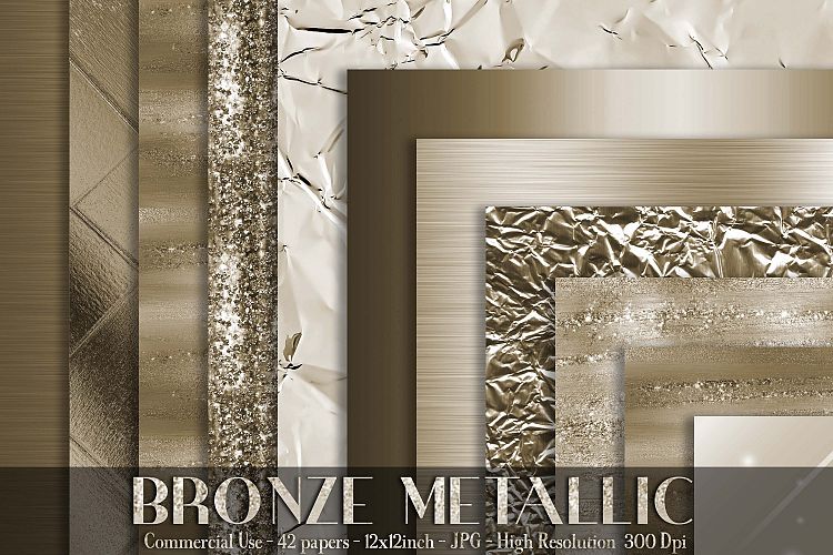 42 Bronze Metallic Texture Digital Papers