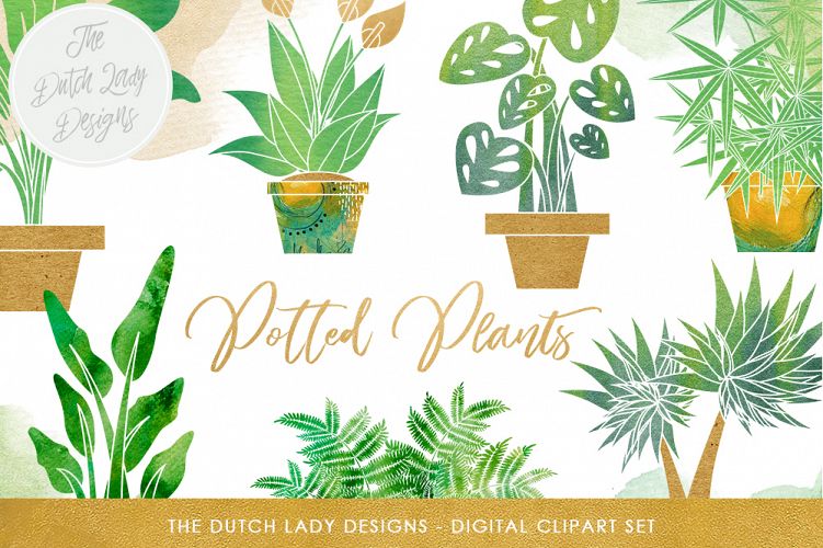 Potted Plants Clipart Set