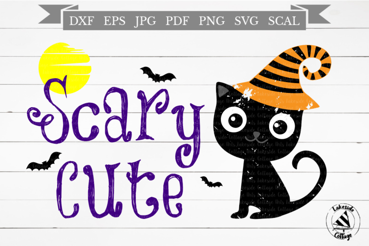 Scary Cute Cat Black Kitty Halloween SVG Design