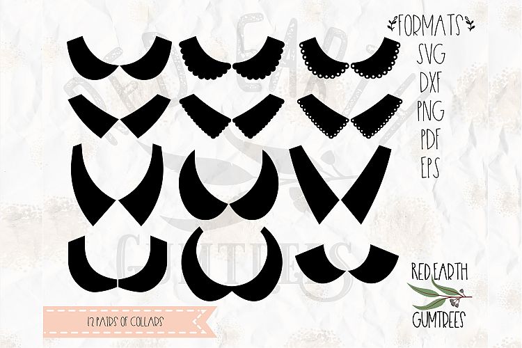 Clothes Collars bundle, collar styles in SVG, DXF,PNG,EPS