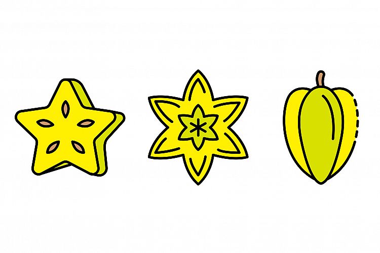 Carambola icons set vector flat example image 1