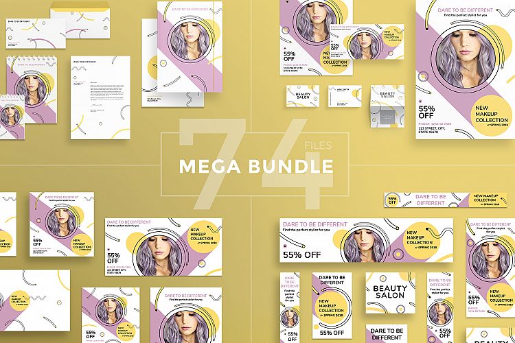 Makeup Cosmetics Collection Design Templates Bundle