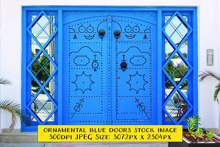 Traditional Ornamental Blue Doors in Sidi Bou Said Tunisia
