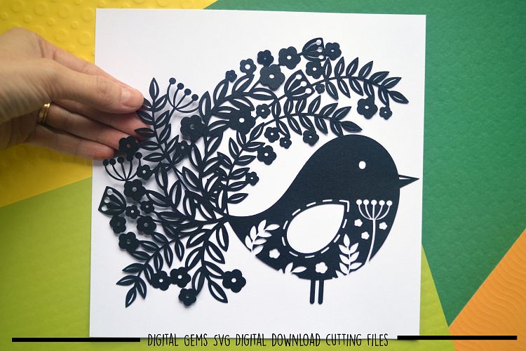 Bird paper cut SVG / DXF / EPS files