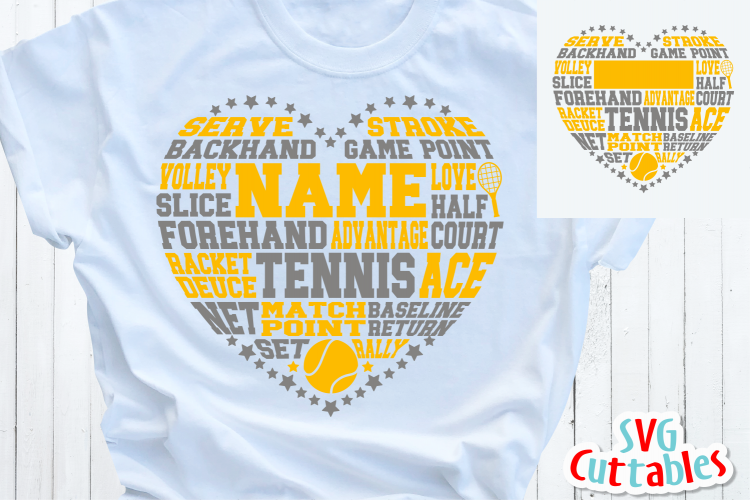Tennis Subway Art Heart | SVG Cut File
