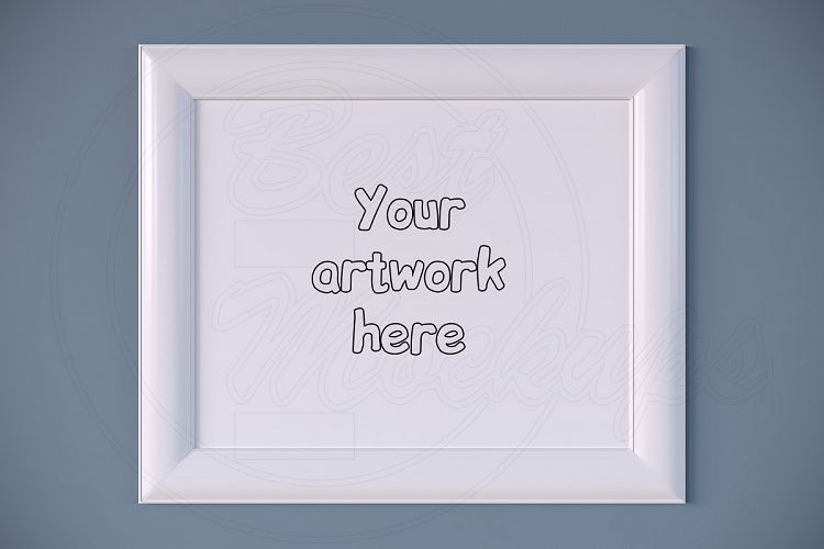 Large white digital frame mockup PSD
