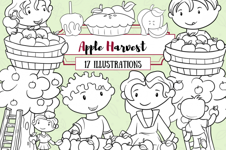 Apple Harvest Digital Stamps