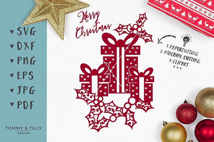 Christmas Presents - SVG EPS DXF PNG PDF JPG Cut File