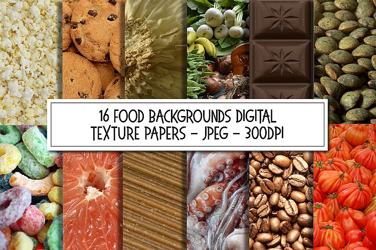 16 Food Background Texture Photographs Bundle