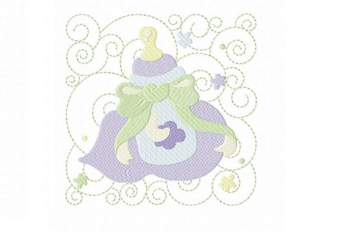 Baby Quilt Block 2 - Machine Embroidery Design in 3 sizes