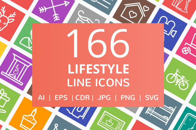 166 Lifestyle Line Multicolor B/G Icons